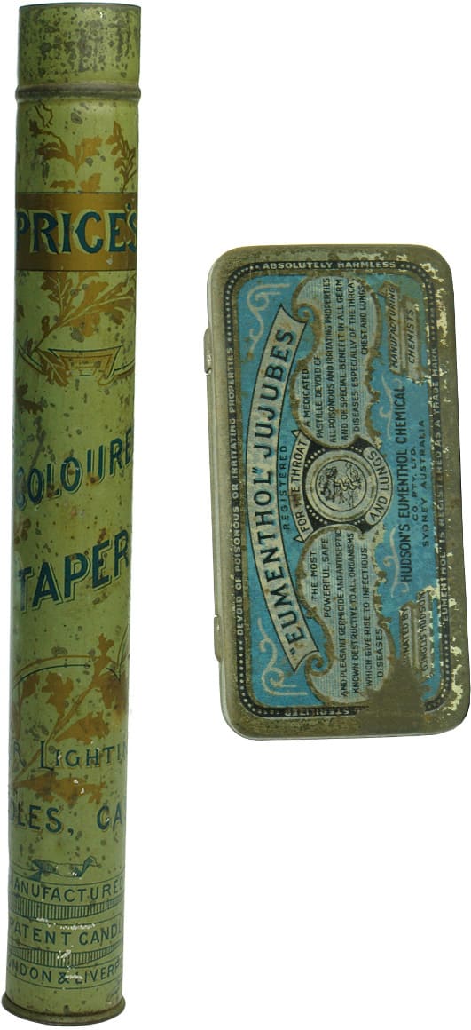 Antique Tins Multi Coloured Tapers Medicine