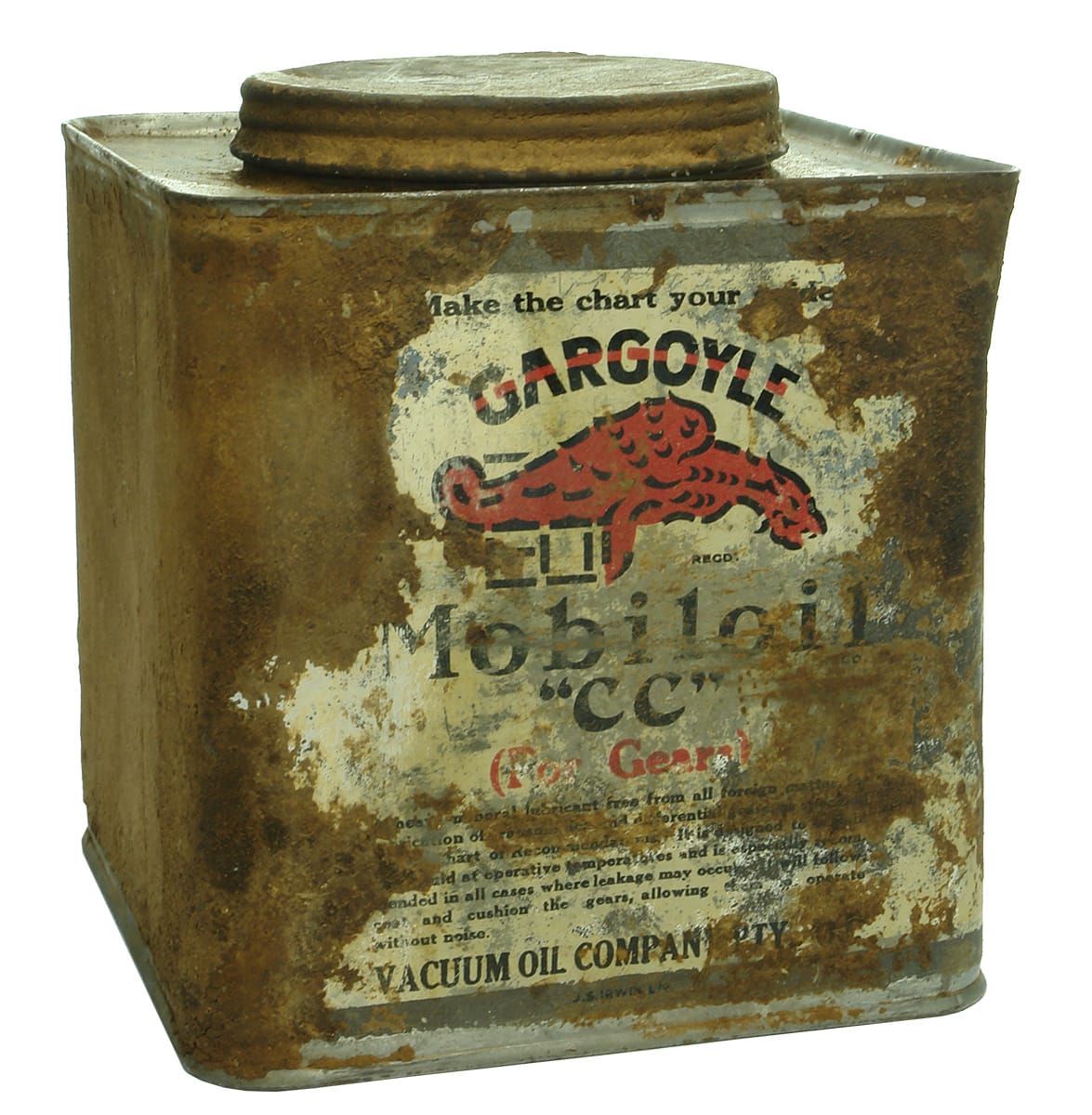 Gargoyle Mobiloil Vacuum Oil Company Tin