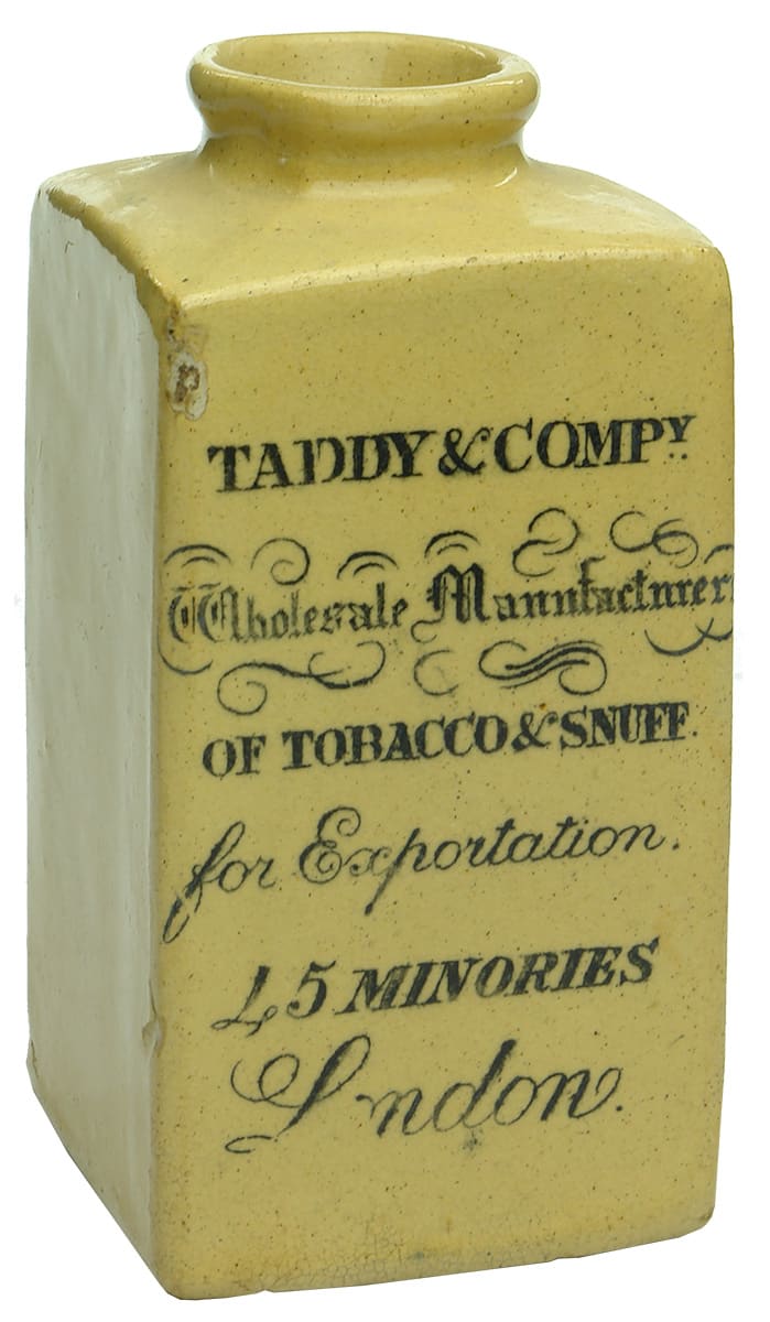 Taddy Compy Minories London Tobacco Snuff Jar
