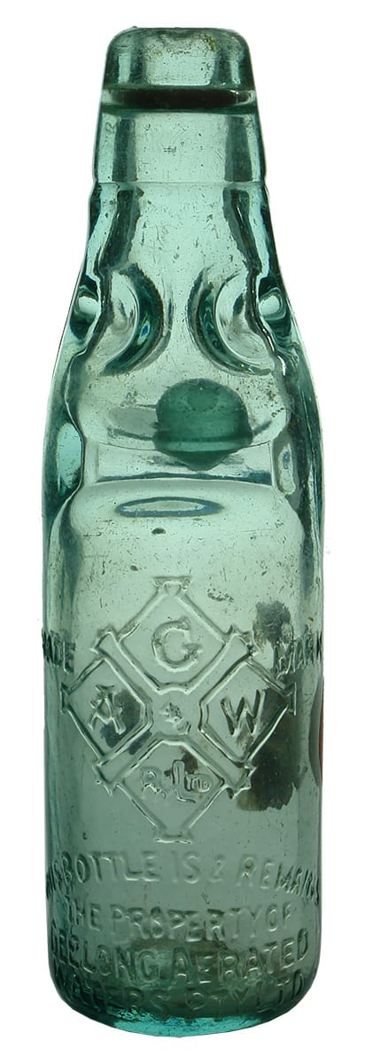 Geelong Aerated Waters Codd Marble Bottle