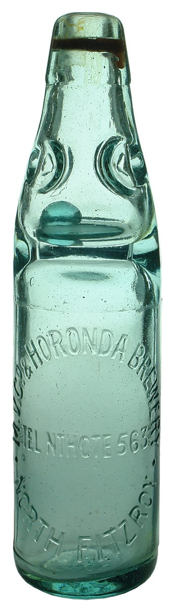 MV Horonda Brewery North Fitzroy Vintage Codd Bottle
