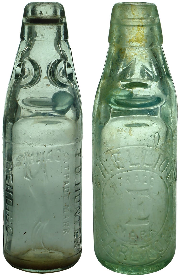 Hunter Elliott Antique Codd Marble Bottles