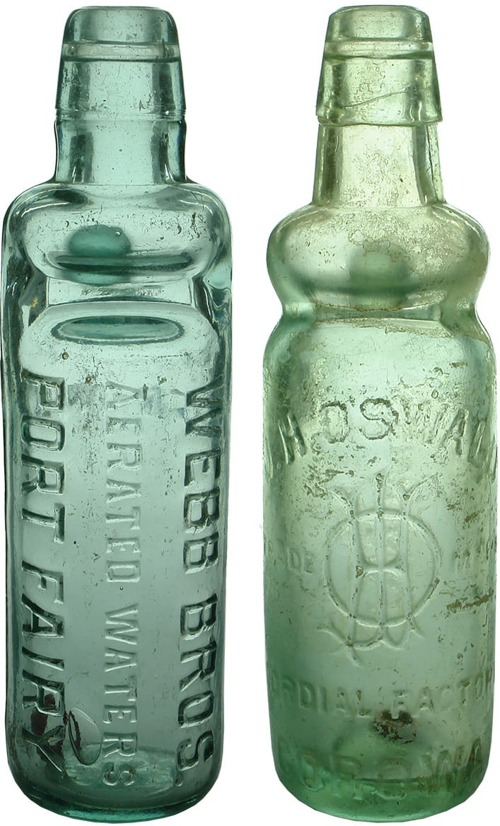 Webb Oswald Antique Codd Marble Bottles