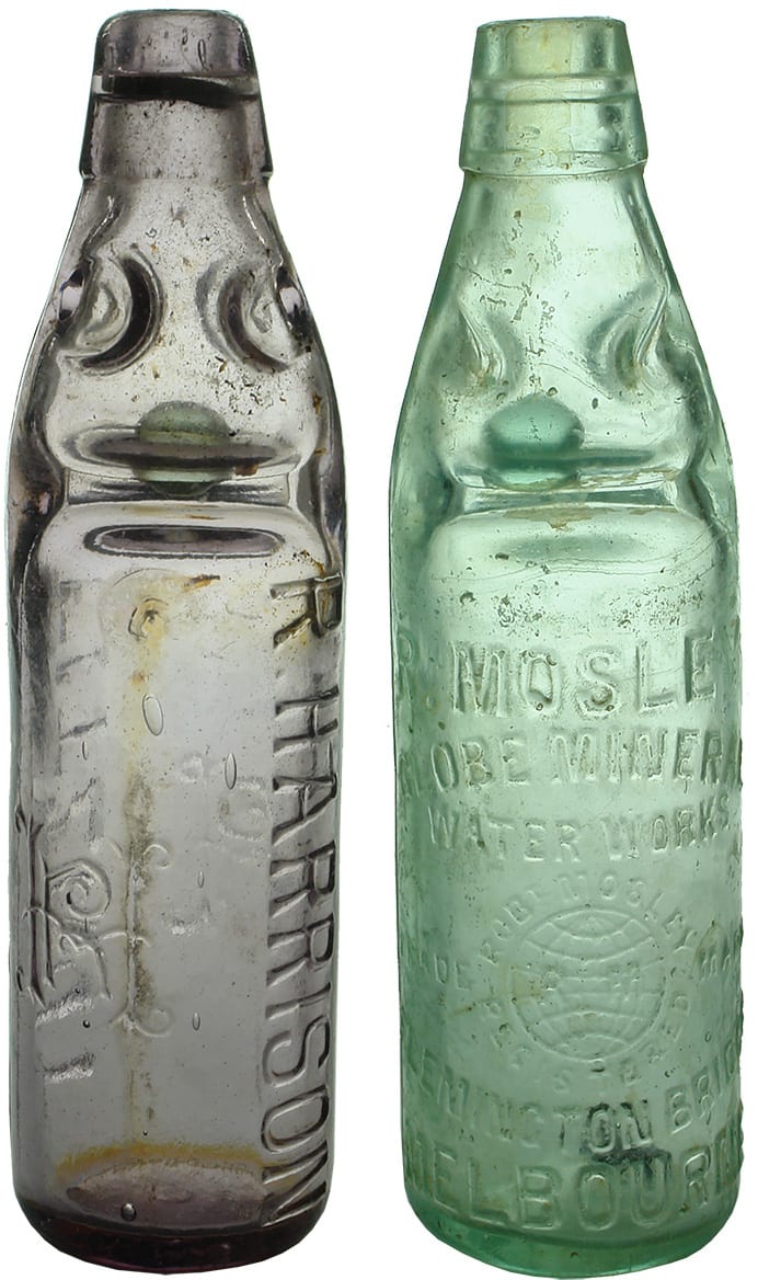 Harrison Mosley Antique Codd Marble Bottles