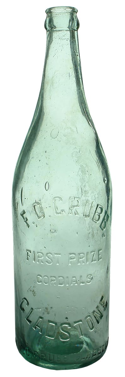Grubb Gladstone Antique Crown Seal Soft Drink Bottle