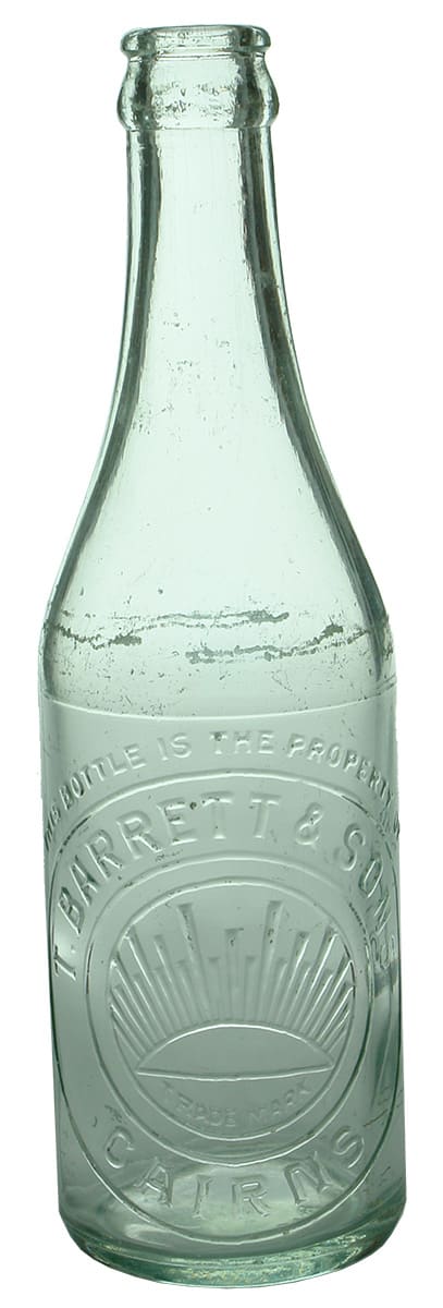 Barrett Cains Sun Crown Seal Soft Drink Bottle