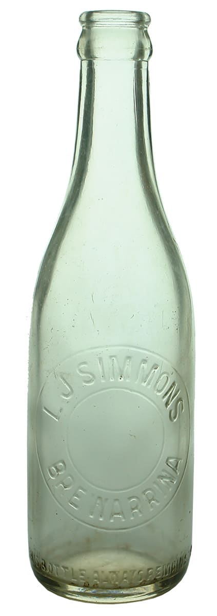 Simmons Brewarrina Crown Seal Soft Drink Bottle