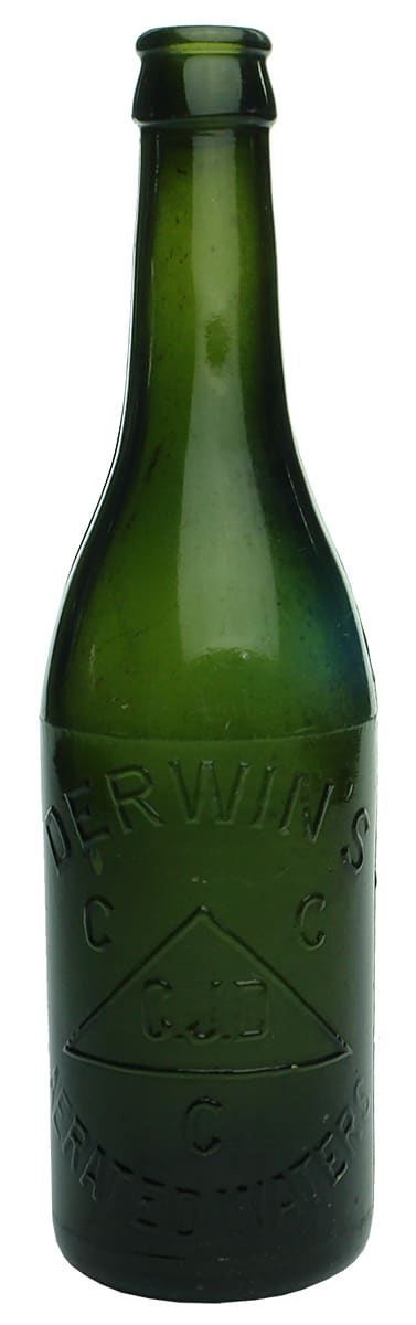 Derwin's CCC Green Glass Crown Seal Bottle