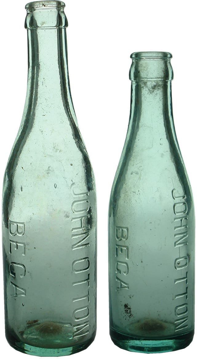 John Otton Bega Crown Seal Soft Drink Bottles