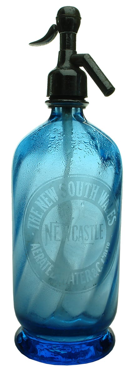New South Wales Aerated Waters Newcastle Blue Soda Syphon