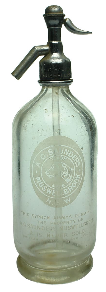 Saunders Muswellbrook Antique Soda Syphon