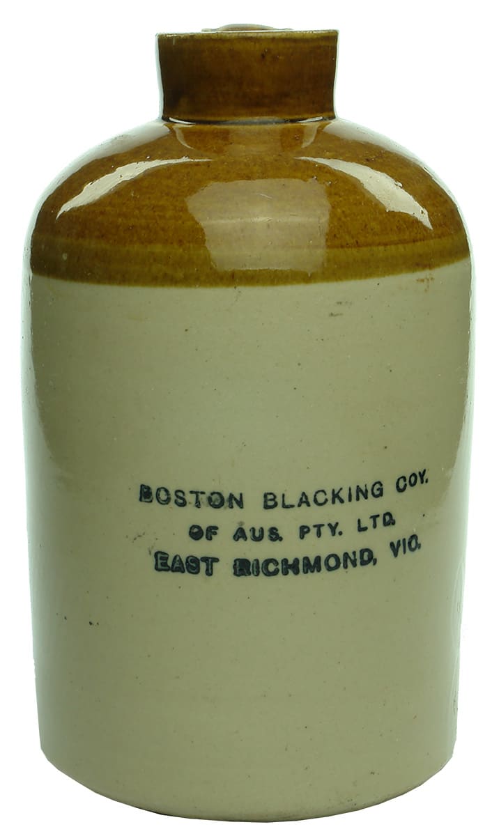 Boston Blacking East Richmond Stoneware Jar