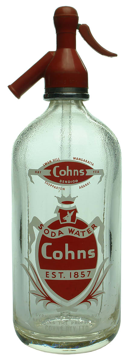 Cohns Ceramic Label Soda Syphon