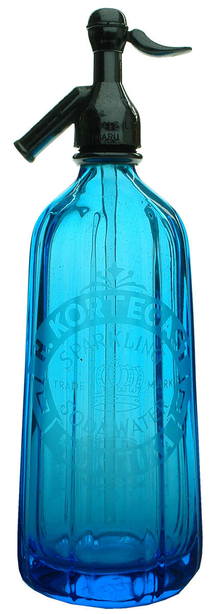 Kortegast Hokitika Blue Glass Soda Syphon