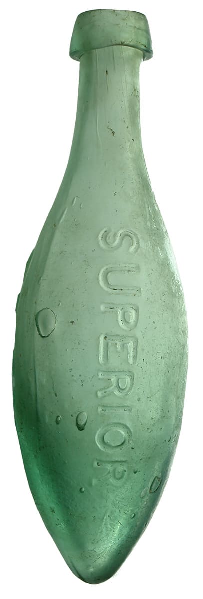 Superior Aerated Lemonade Antique Torpedo Bottle