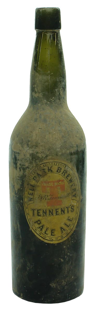 Tennent's Pale Ale Antique Labelled Beer Bottle