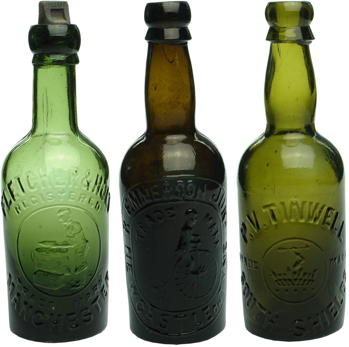 Antique English Glass Beer Bottles