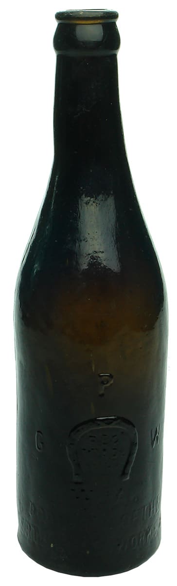 Perth Glassworks Black Glass Crown Seal Bottle