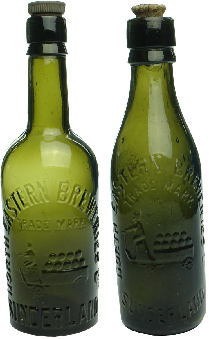 Antique English Glass Beer Bottles