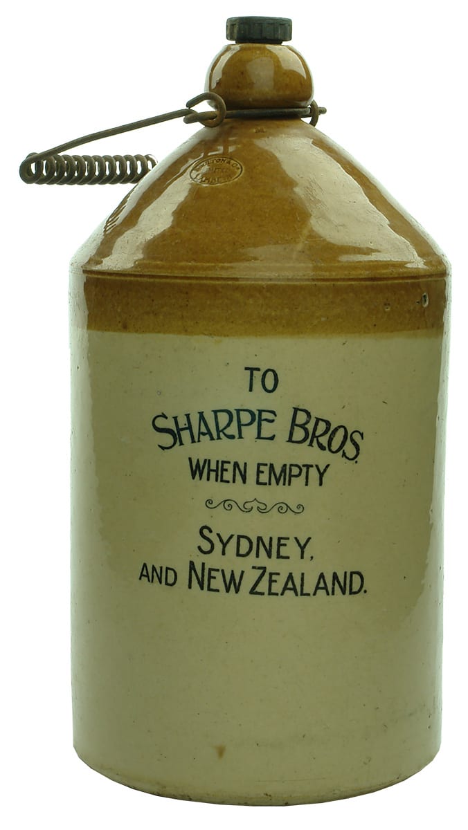 Sharpe Bros Sydney New Zealand Stone Demijohn