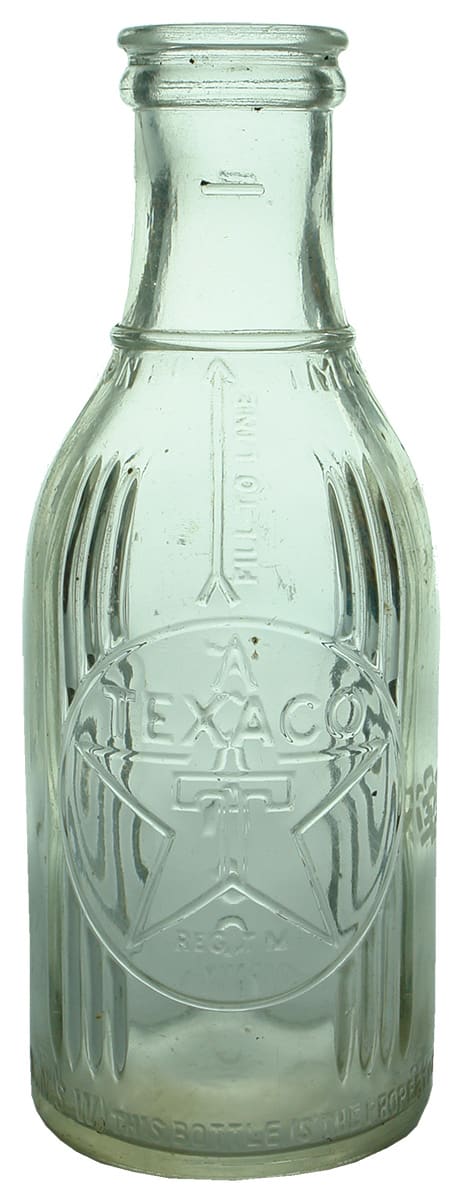 Texaco Clear Glass Oil Bottle