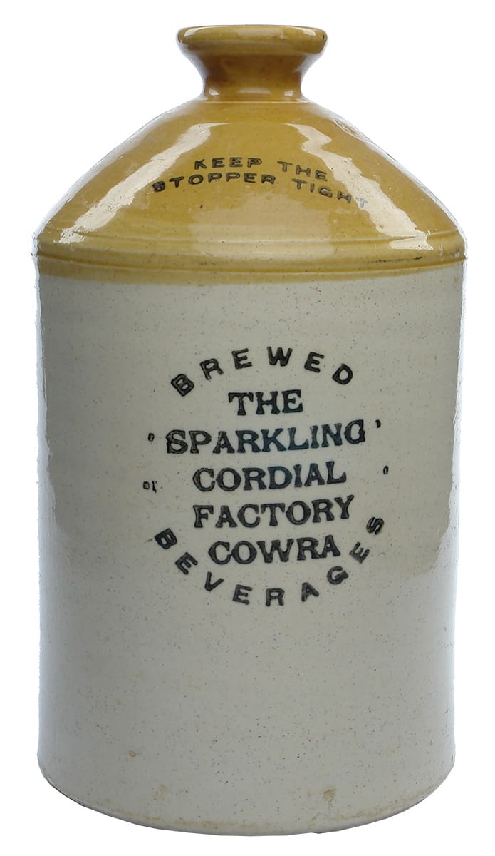 Sparkling Cordial Factory Cowra Stoneware Demijohn