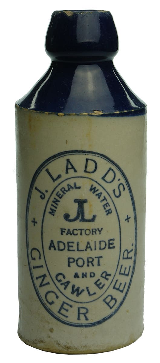 Ladd Adelaide Port Gawler Stoneware Ginger Beer Bottle