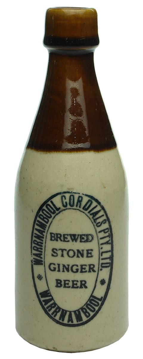 Warrnambool Cordials Stoneware Ginger Beer Bottle