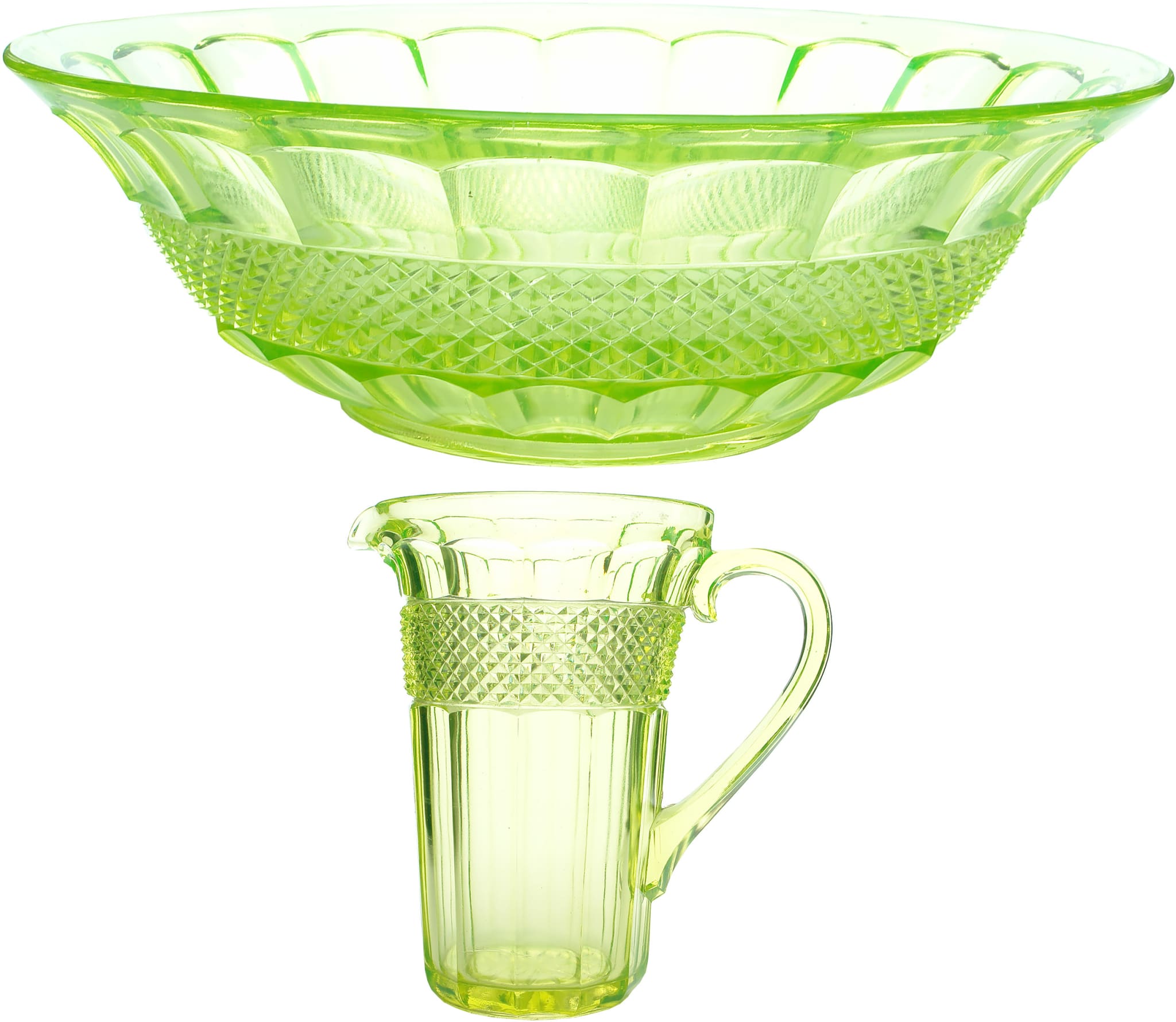 Uranium Glass Jug and Wash Basin