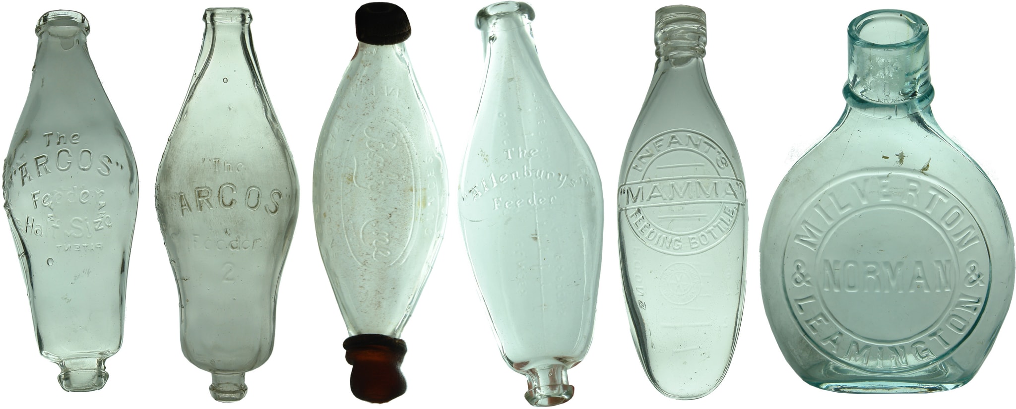 Antique Vintage Glass Baby Feeder Bottles