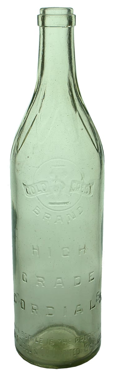 Gold Crest Brisbane Vintage Cordial Lime Juice Bottle