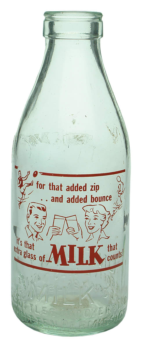 Footballer Print Ceramic Label Advertising Milk Bottle