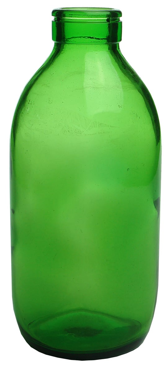 Bright Green Glass Milk Bottle