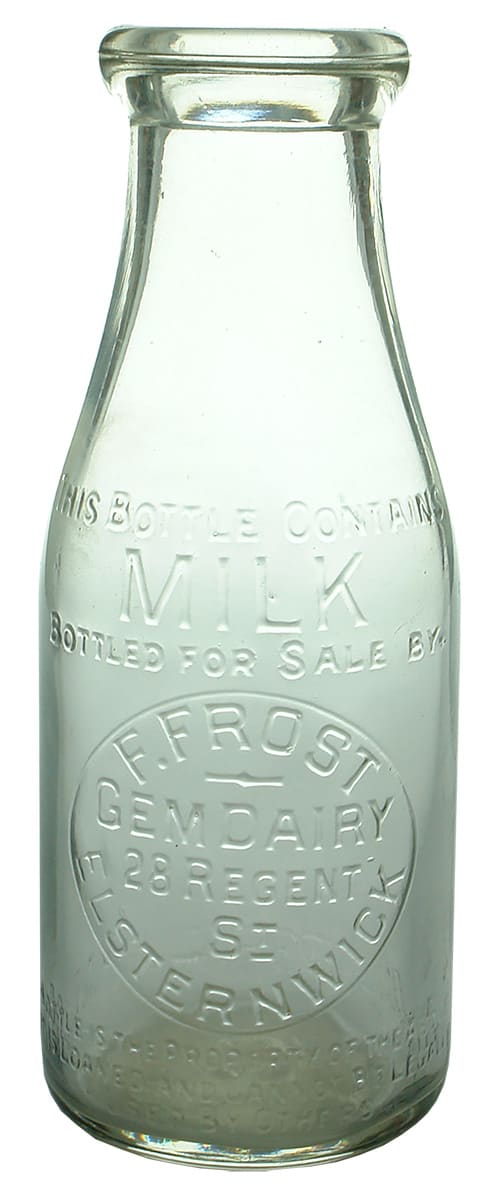 Frost Gem Dairy Elsternwick Milk Bottle