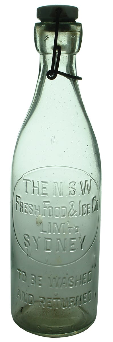 NSW Fresh Food Ice Sydney Lightning Stopper Milk Bottle