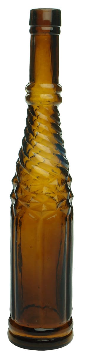 Amber Glass Whirly Salad Oil Bottle