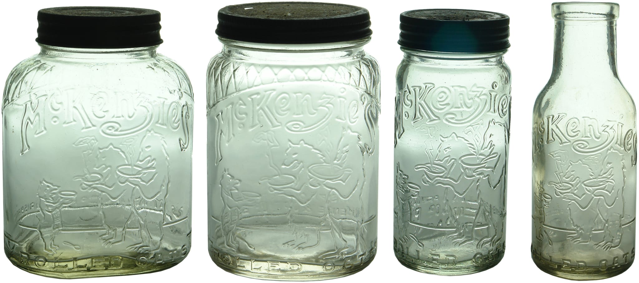 McKenzies Rolled Oats Three Bears Vintage Jars