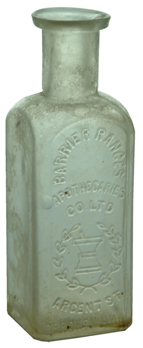 Barrier ranges Apothecaries Broken Hill Chemist Bottle