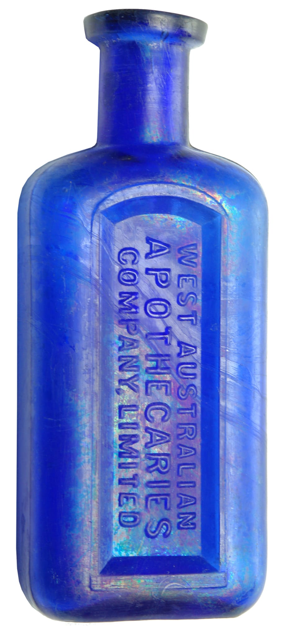 West Australian Apothecaries Cobalt Blue glass bottle