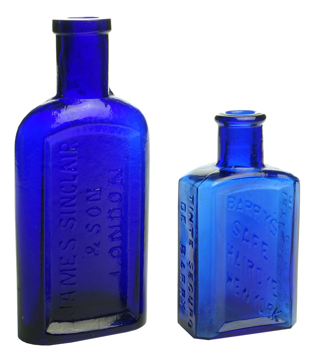 Antique Cobalt Blue Glass Bottles