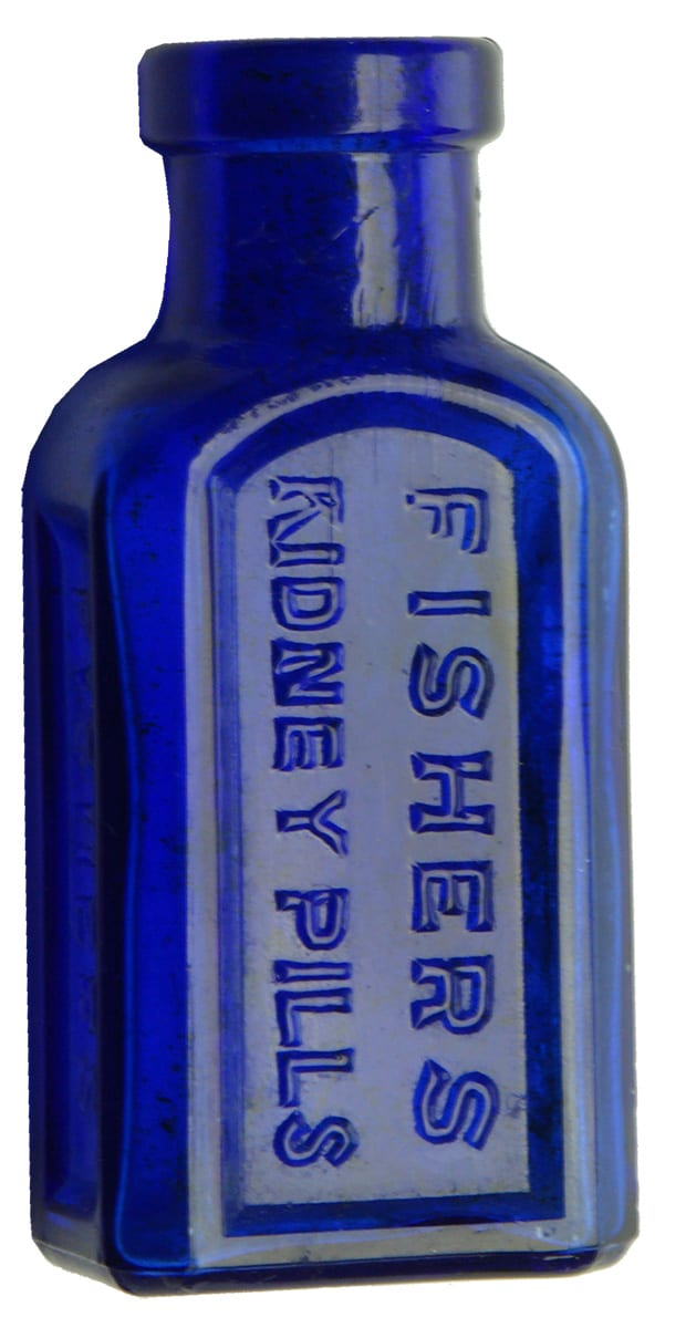 Fiser's Kidney Pills Cobalt Blue Bottle