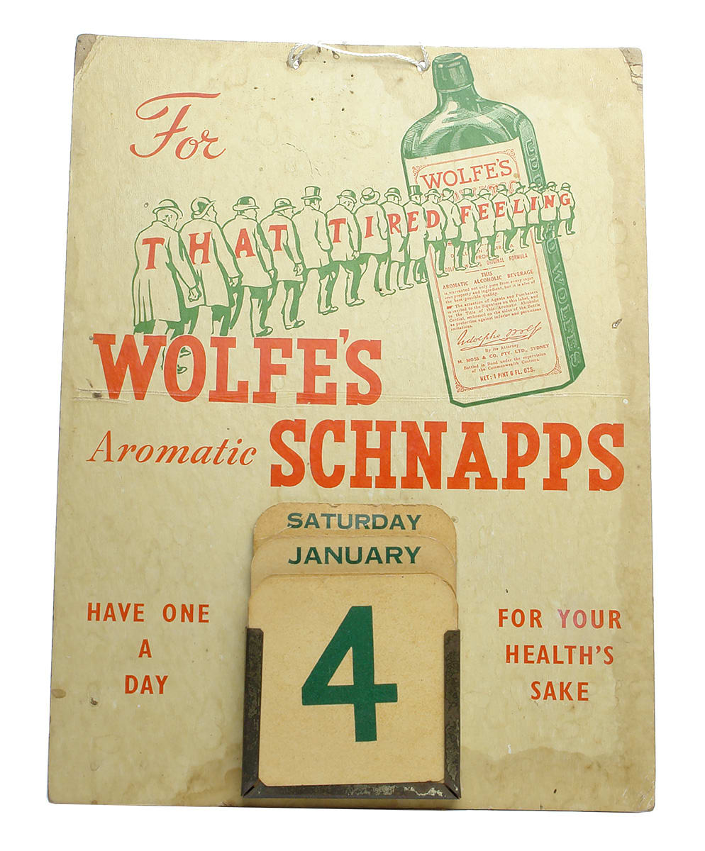 Wolfe's Aromatic Schnapps Advertising Calendar