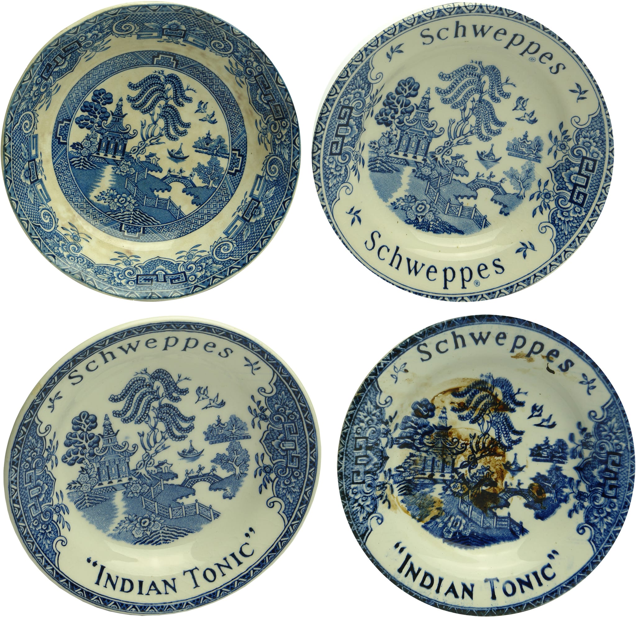 Schweppes Advertising Willow Pattern Dishes