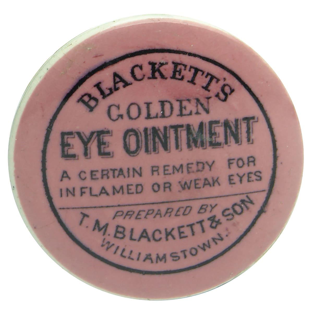 Blackett's Golden Eye Ointment Williamstown Pot Lid