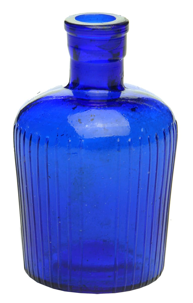 Cobalt Blue Lined Antique Lysol Jug Poison Bottle