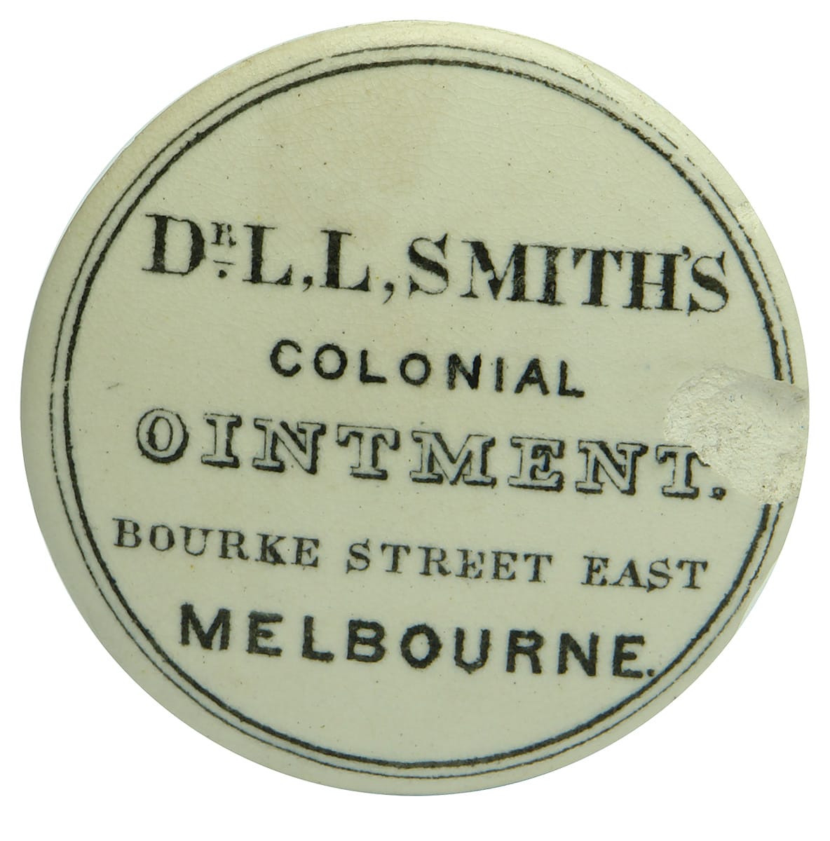 Smith's Colonial Ointment Melbourne Pot Lid