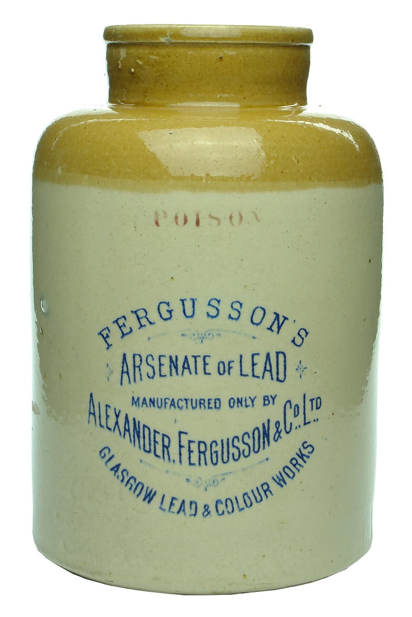 Fergusson's Arsenate Lead Labelled Stoneware Jar