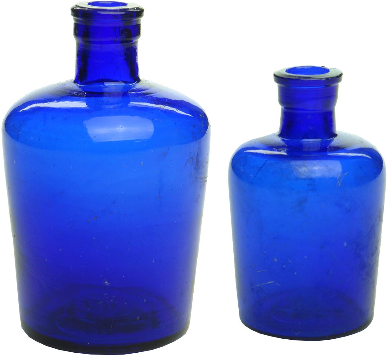 Plain Lysols Antique Cobalt Blue Bottles