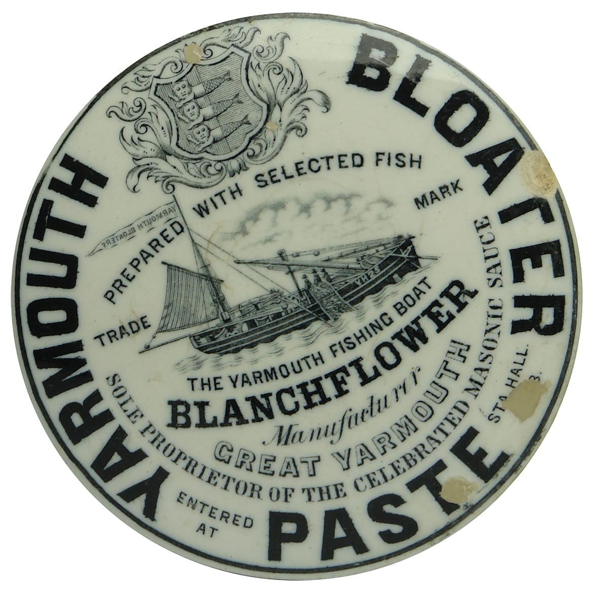 Yarmouth Bloater Paste Antique Pot Lid