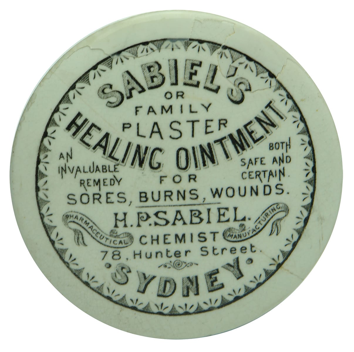 Sabiel's Healing Ointment Sydney Pot Lid
